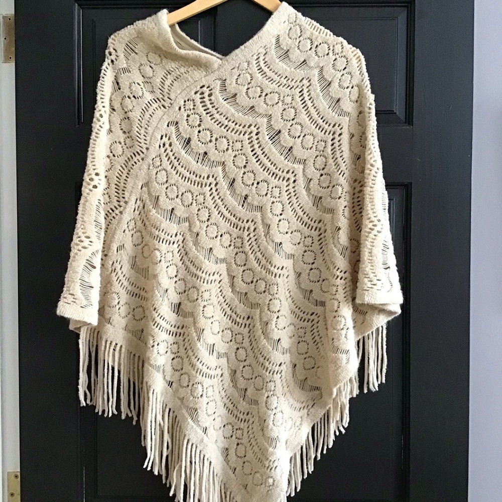 Cream Poncho NWOT